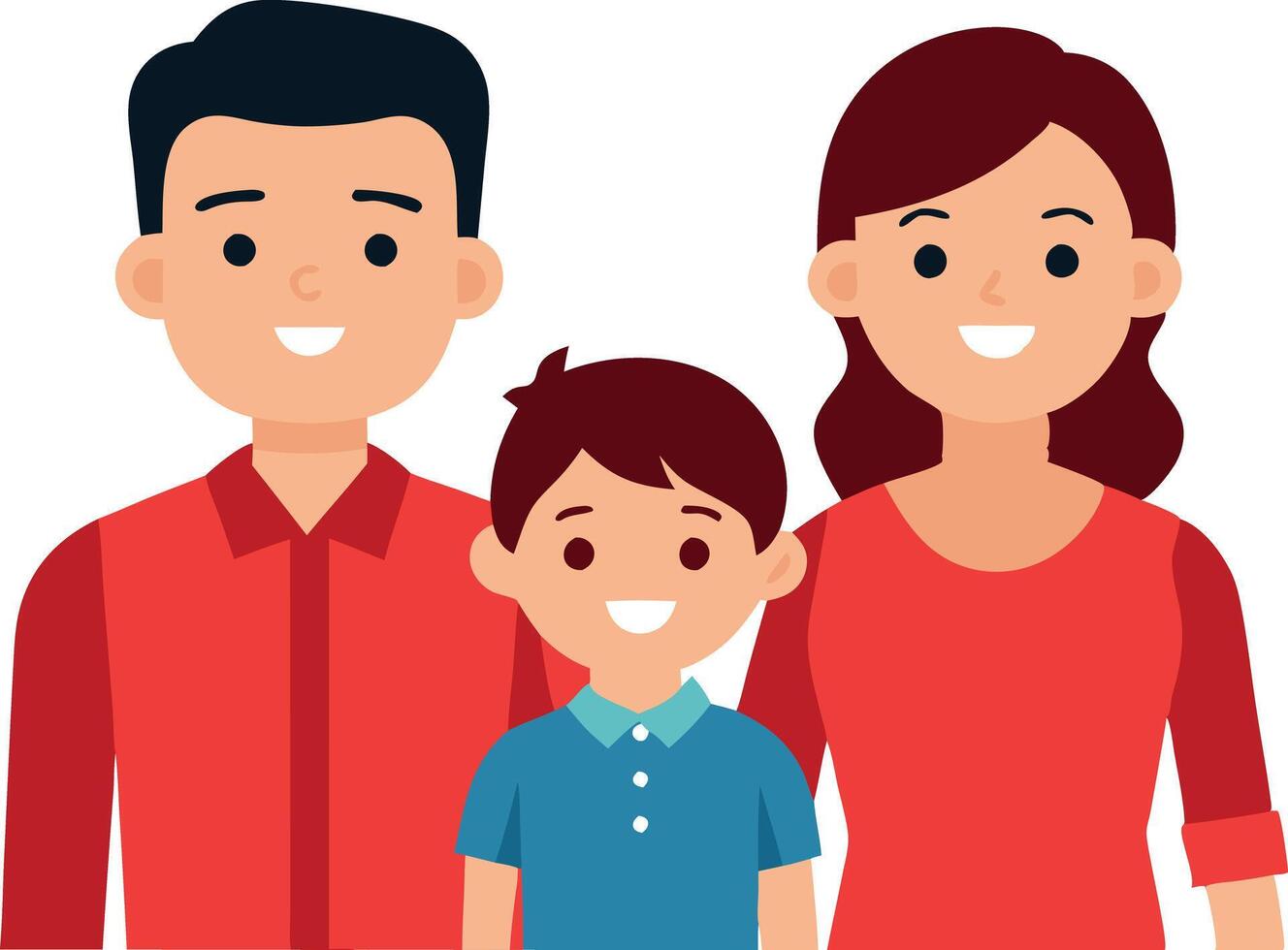Family photo with man and child vector
