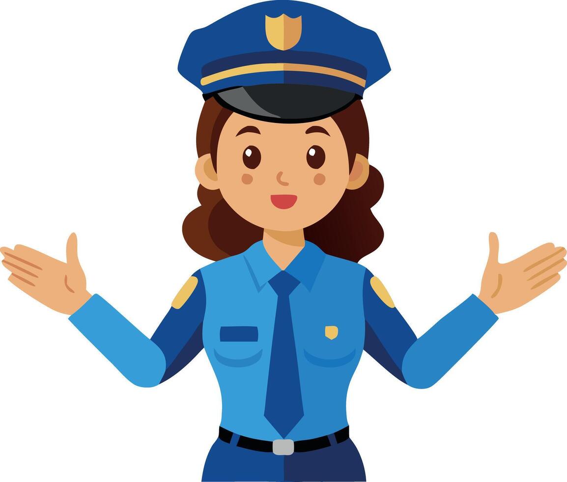 Illustration of a policewoman in uniform. vector