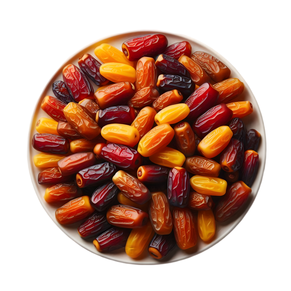Dates in a bowl isolated from background png
