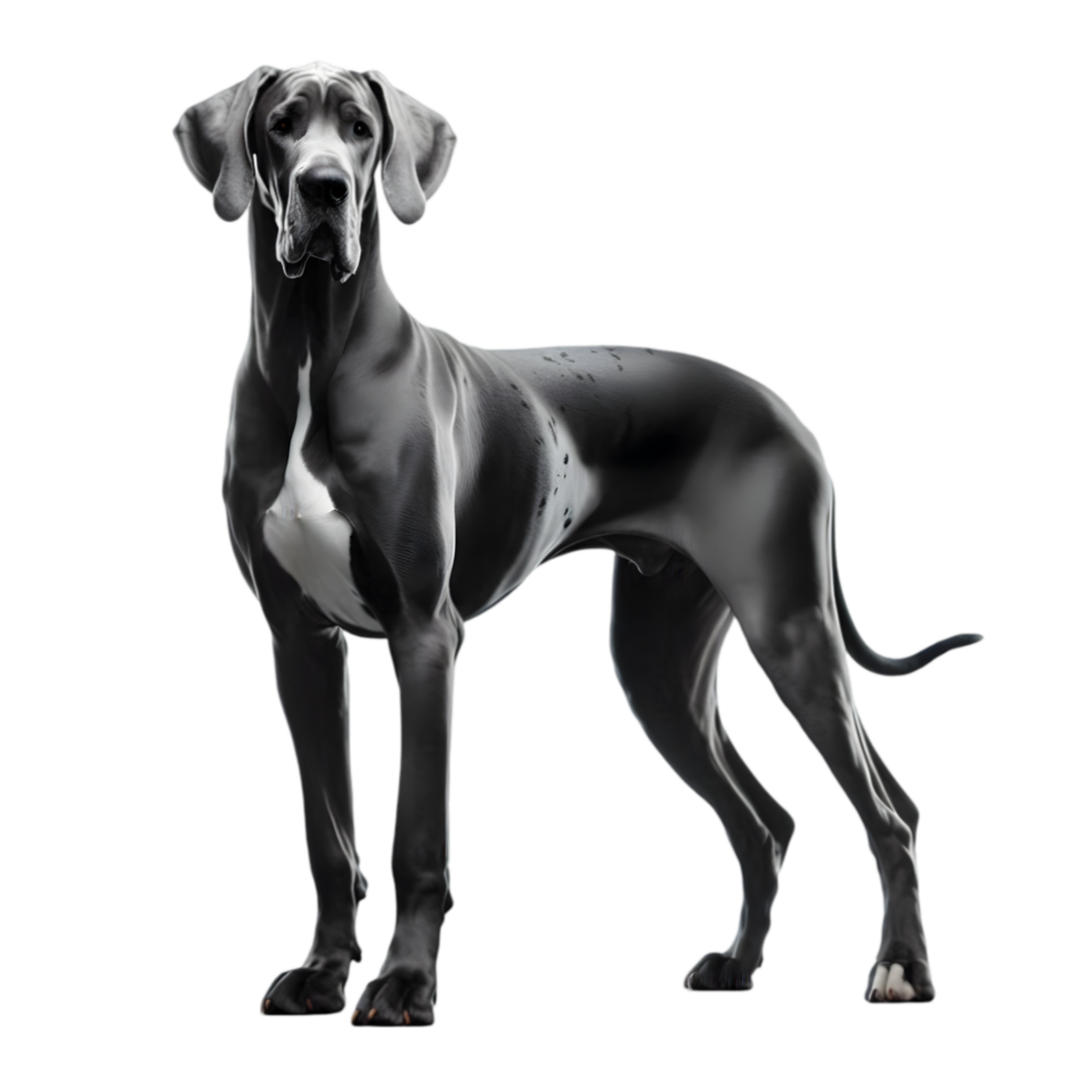 Great Dane dog standing isolated from background png