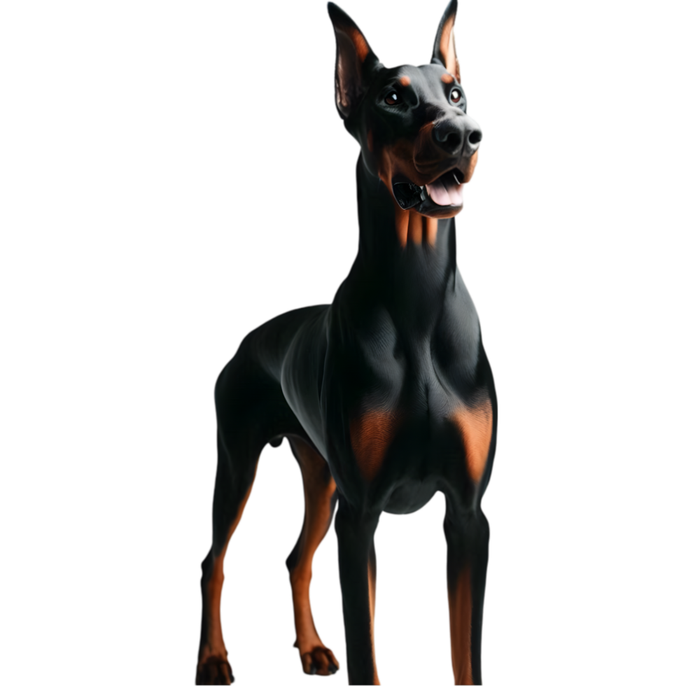 Doberman dog on transparent background png