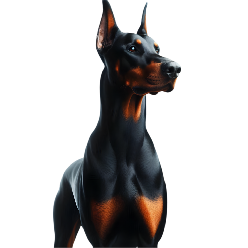 Doberman dog on transparent background png