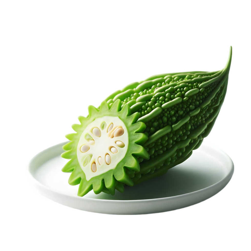 Green fruit on a plate isolated from background png