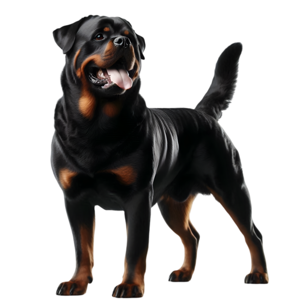 Rotweiler dog standing isolated from background png