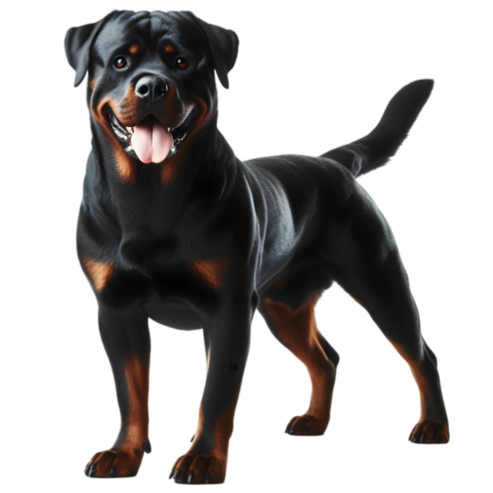 Rotweiler dog standing isolated from background png