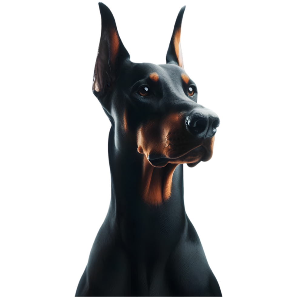 Doberman dog on transparent background png