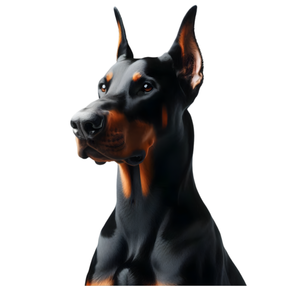 Doberman dog on transparent background png