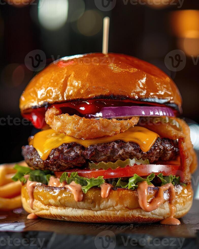 Double Beef Burger, A Hearty and Delicious Feas photo