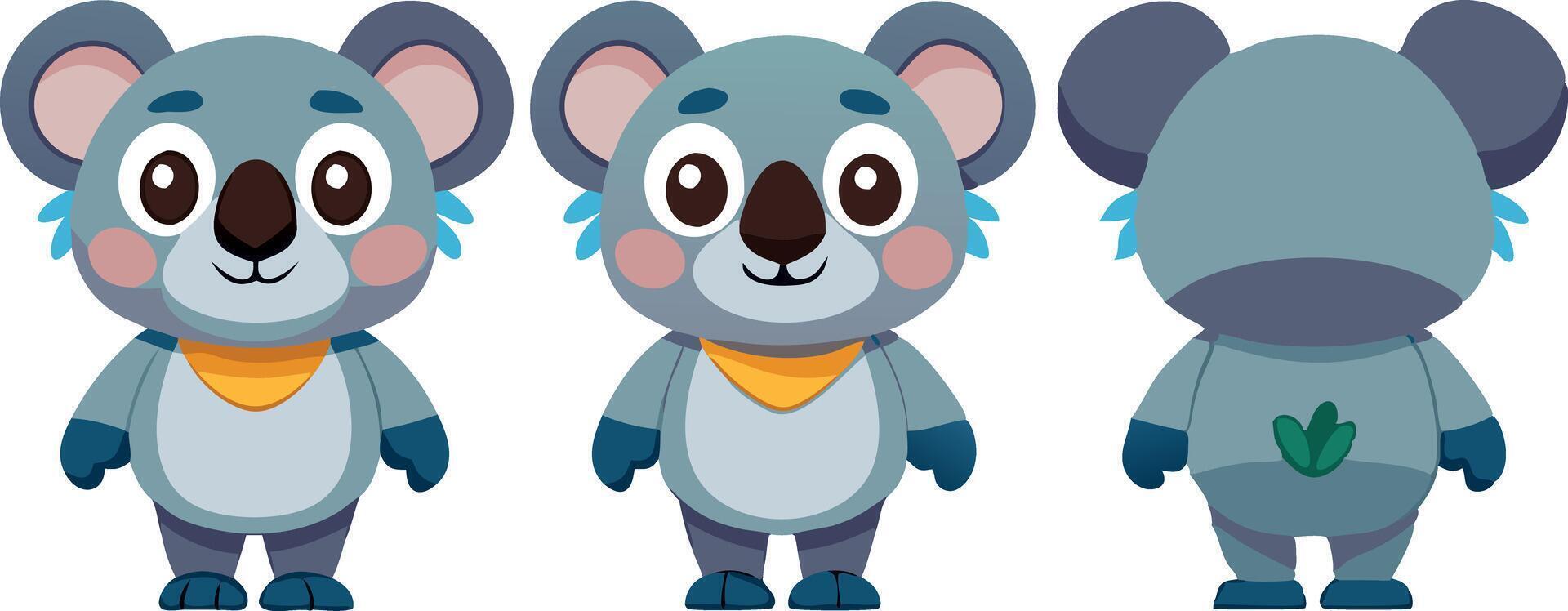 A cartoon kangaroo with a yellow bandana around its neck vector