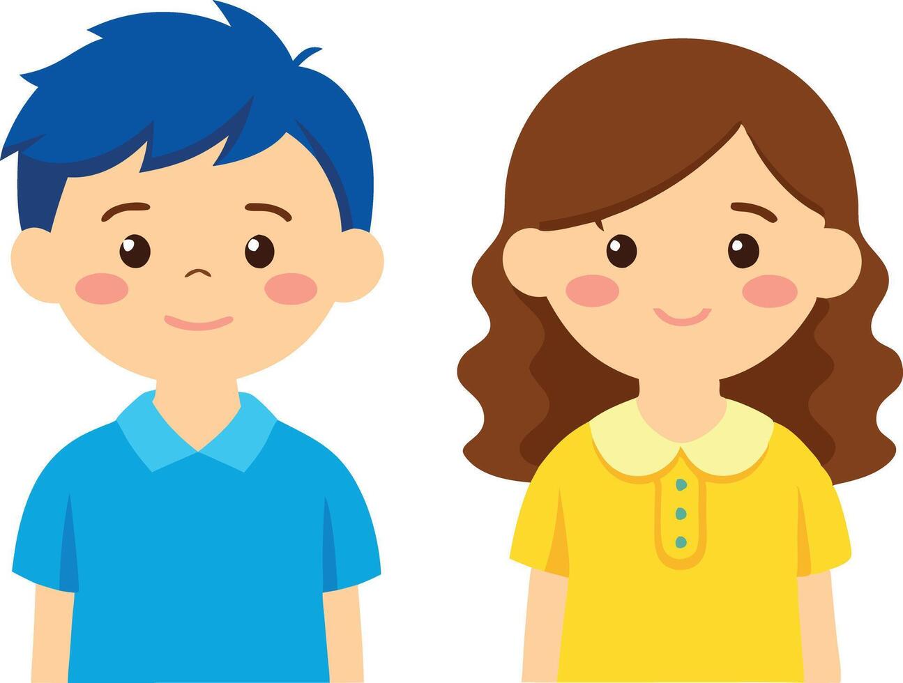 A boy and a girl are smiling at the camera vector