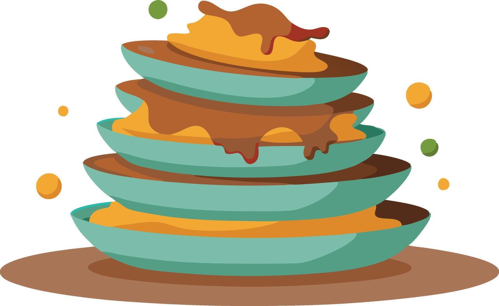 A pile of dirty plates vector