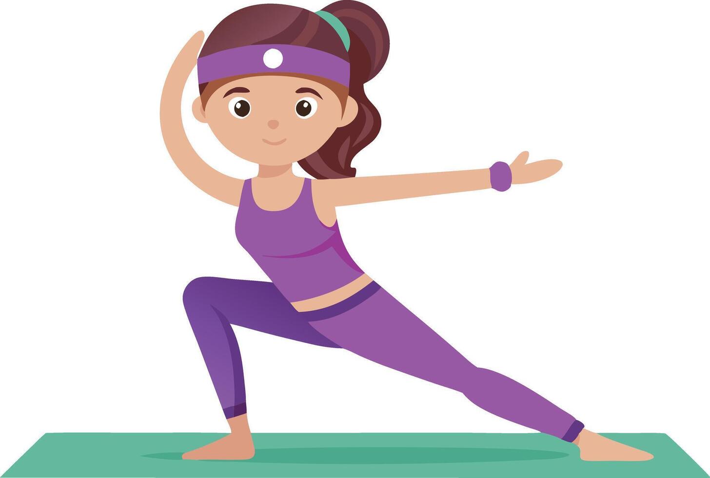A woman is doing a yoga pose on a mat vector
