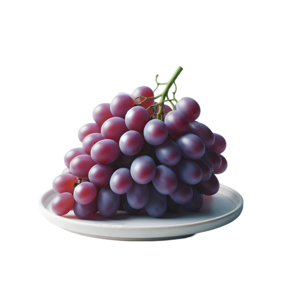 Grapes on a plate on transparent background png