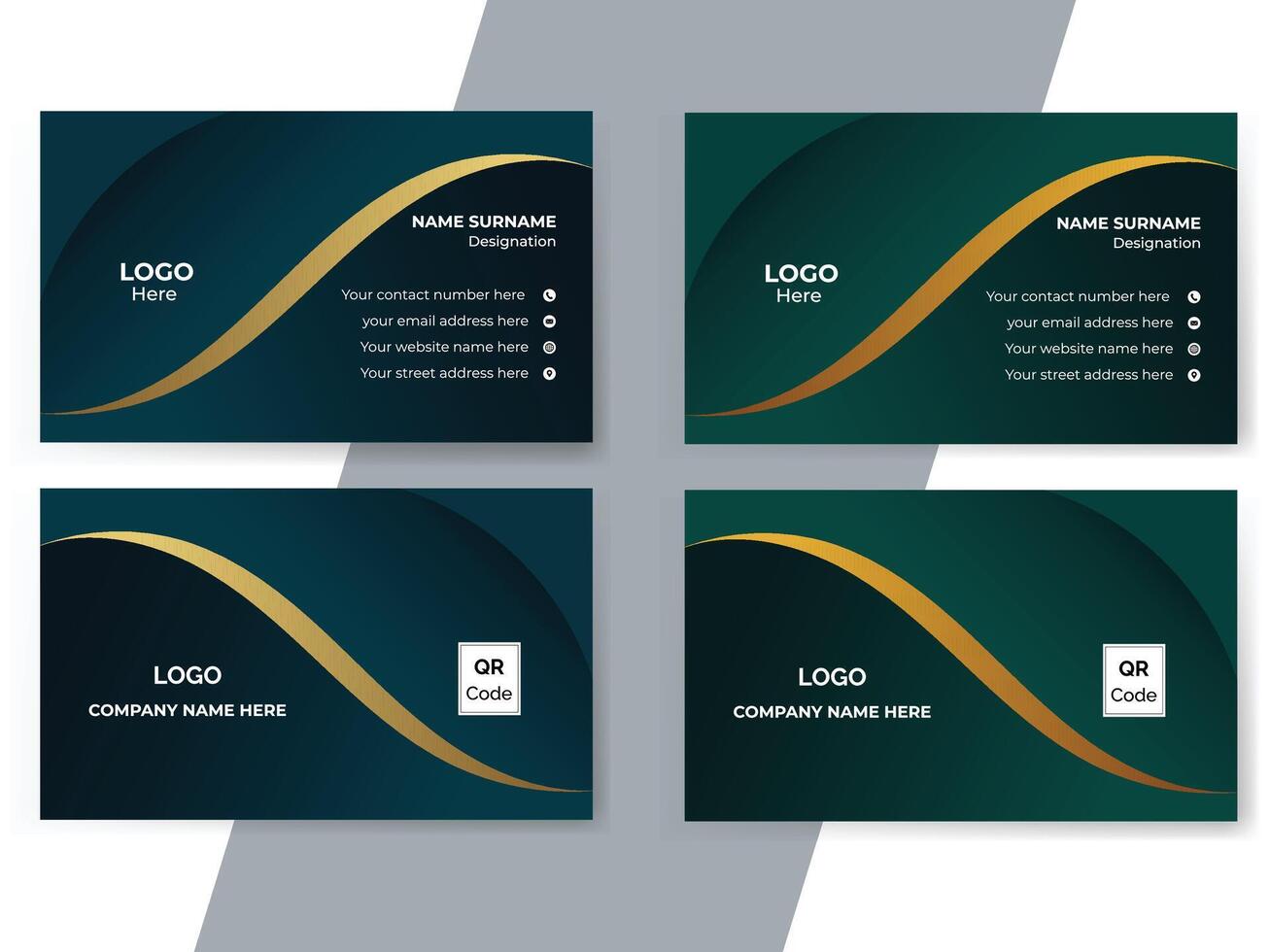 Modern and clean professional business card template vector