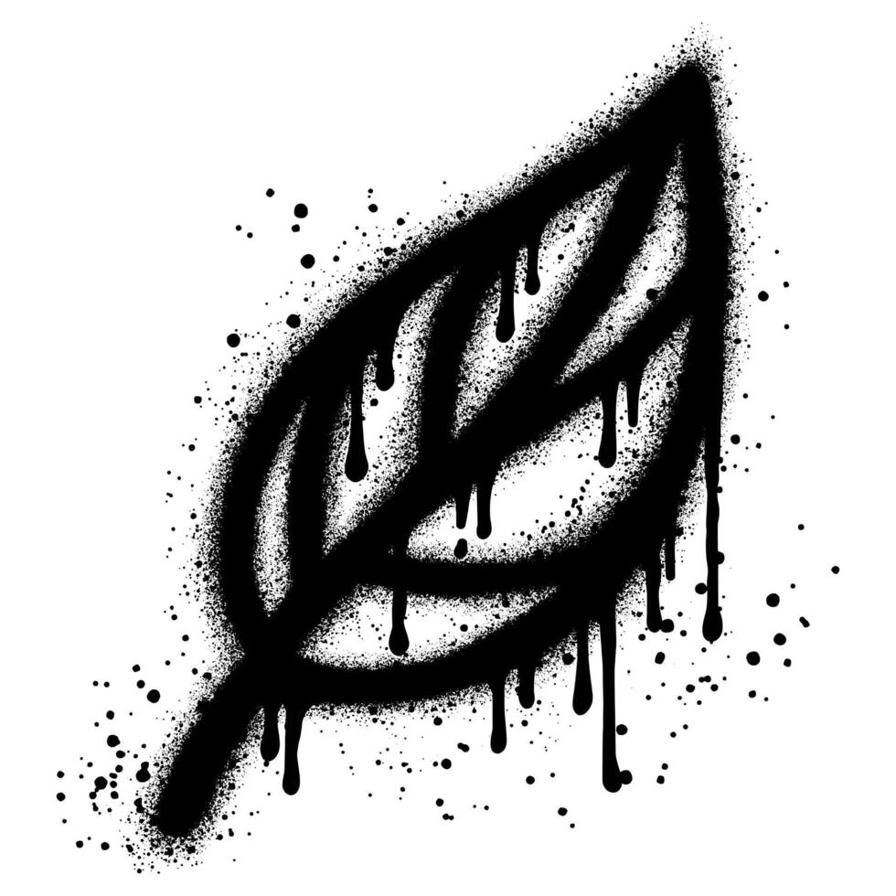 Spray Painted Graffiti leaves Sprayed isolated with a white background. vector