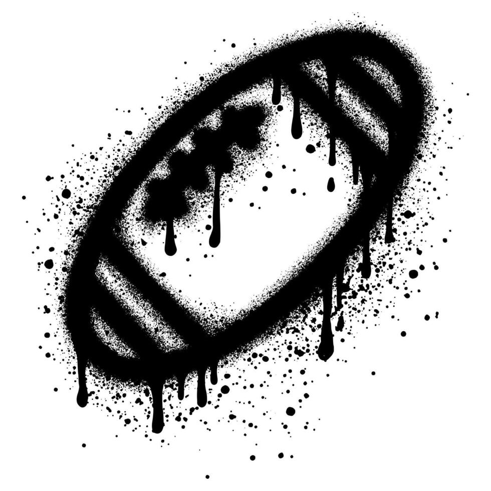 Spray Painted Graffiti Rugby or American Football Sprayed isolated with a white background. vector