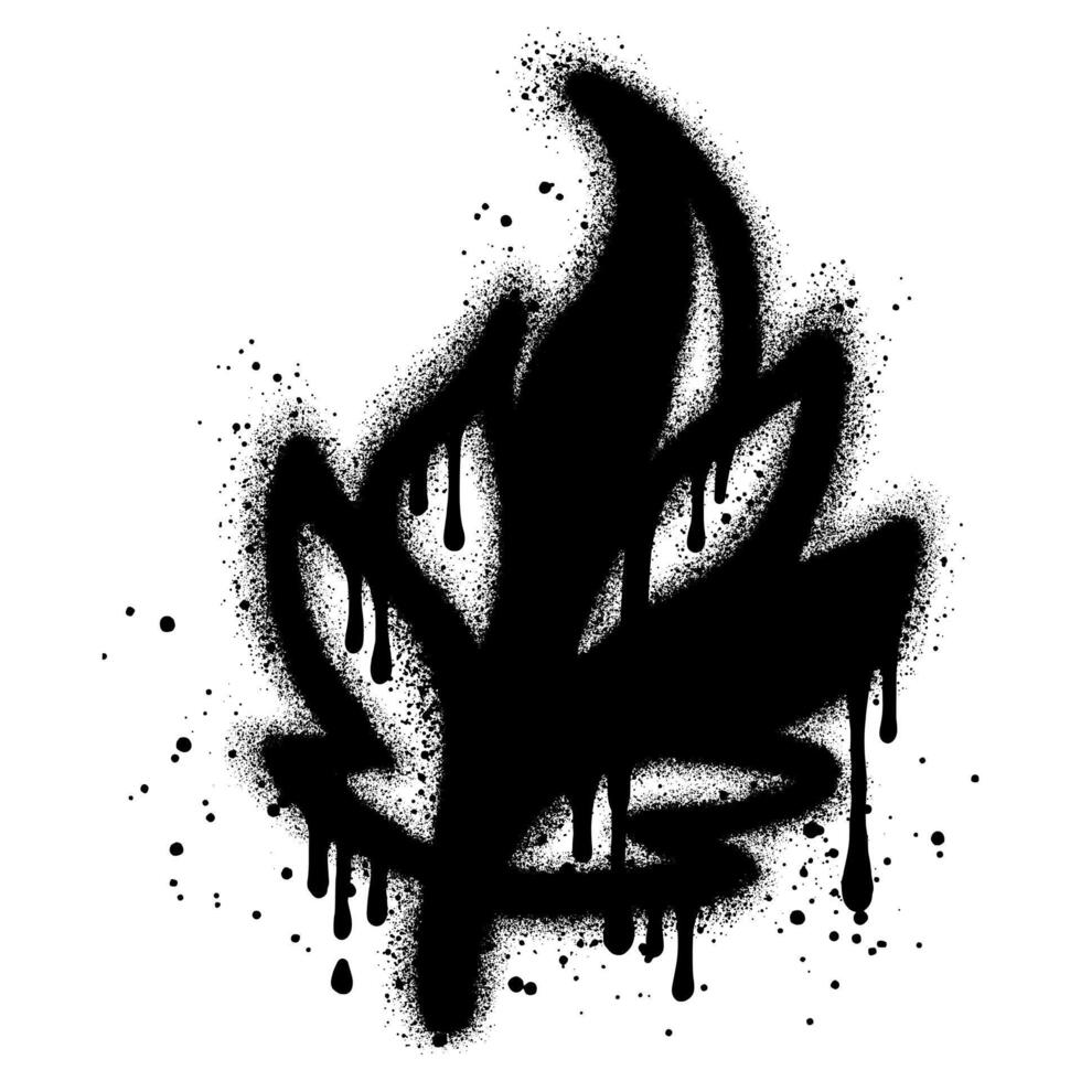 Spray Painted Graffiti leaves Sprayed isolated with a white background. vector