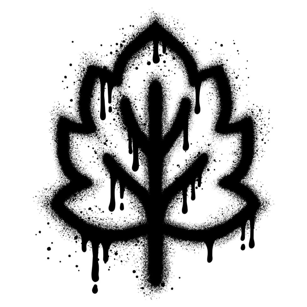 Spray Painted Graffiti leaves Sprayed isolated with a white background. vector