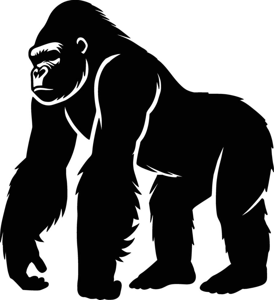 Silverback Gorilla Silhouette vector