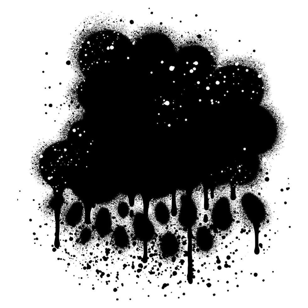 Cloud graffiti with black spray paint isolated with a white background. vector