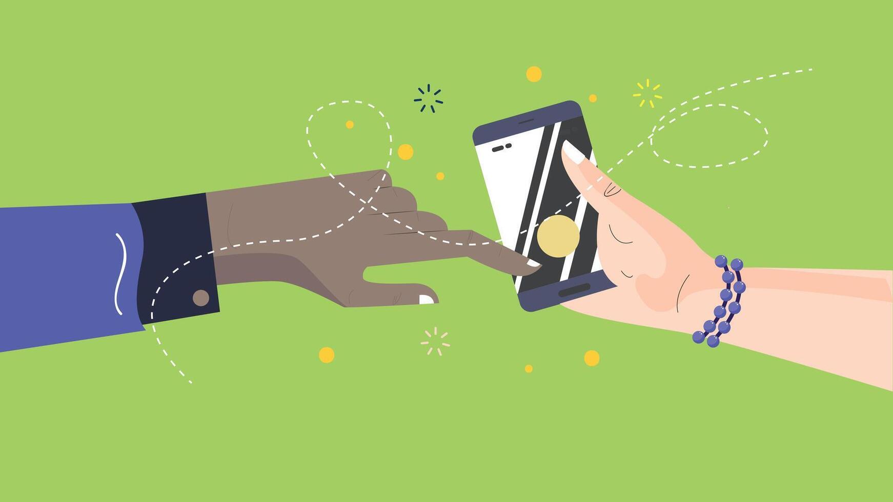 Team members collaboration and agreement illustration concept vector