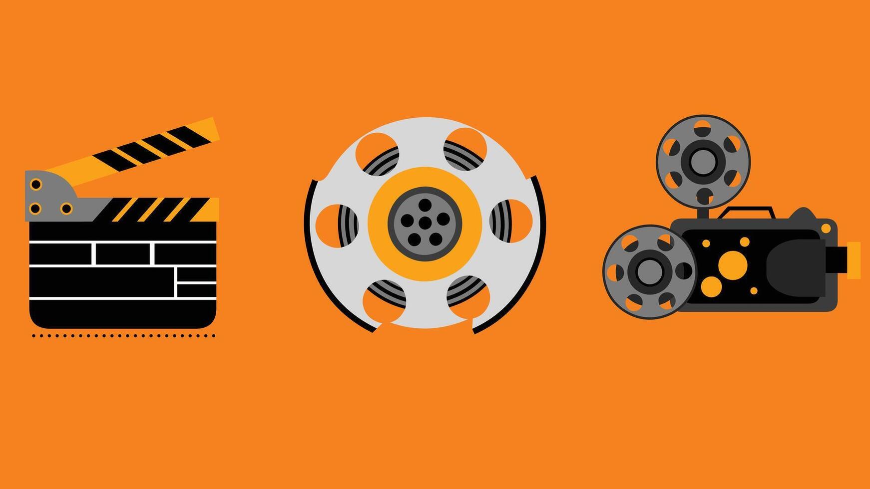 Cinema and movie theatre icons illustration vector