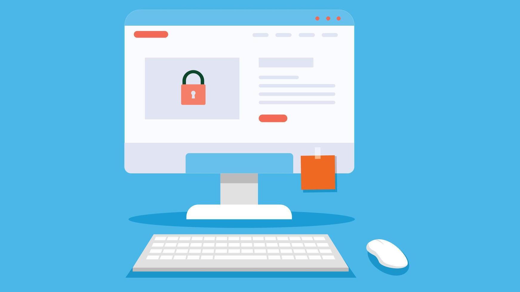 Computer screen mockup graphic illustration on solid background vector