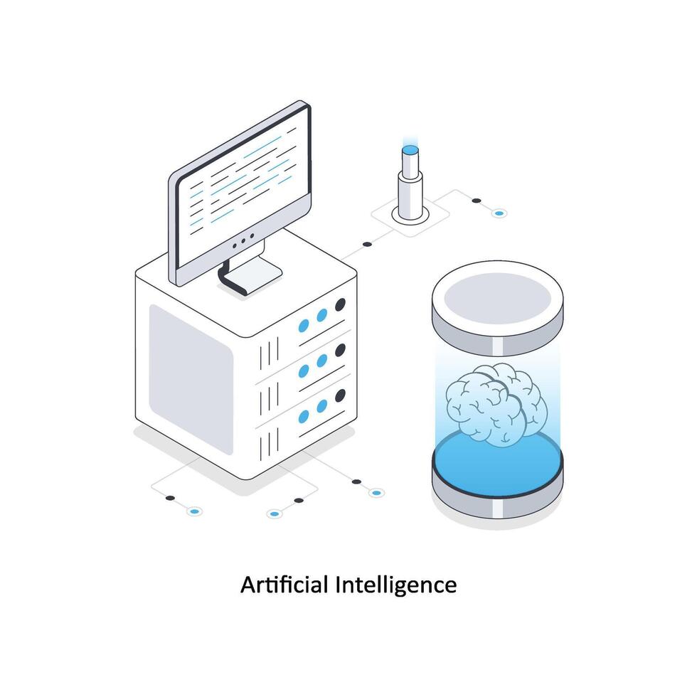 Artificial Intelligence isometric stock illustration. EPS File stock illustration vector