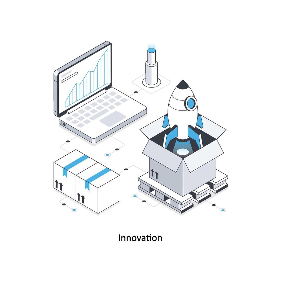 Innovation isometric stock illustration. EPS File stock illustration vector