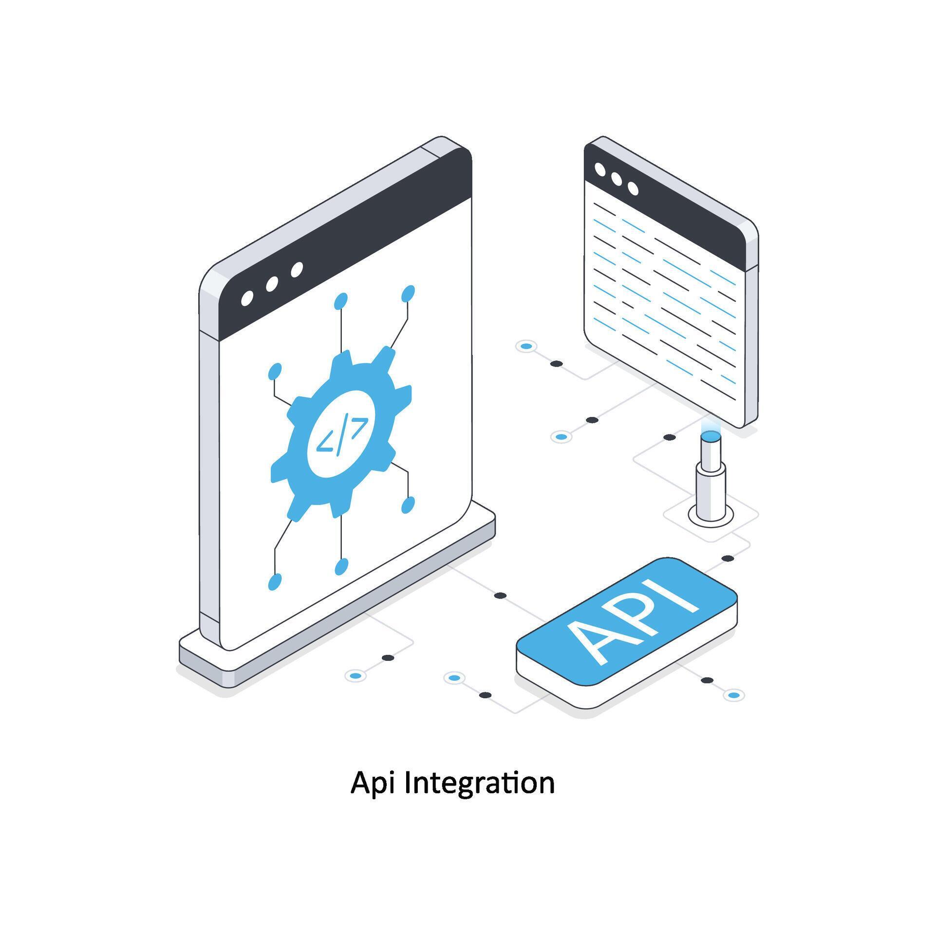api integration isometric stock illustration. EPS File stock ...