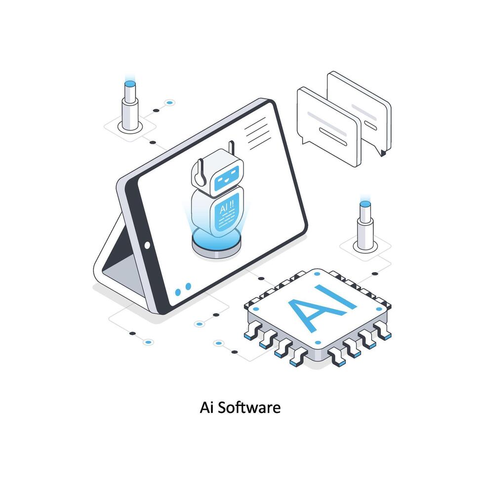 AI Software isometric stock illustration. EPS File stock illustration vector