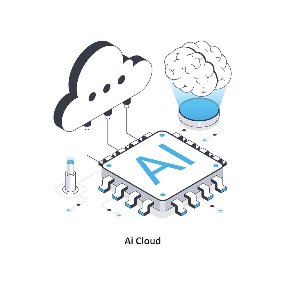 Ai Cloud isometric stock illustration. EPS File stock illustration vector