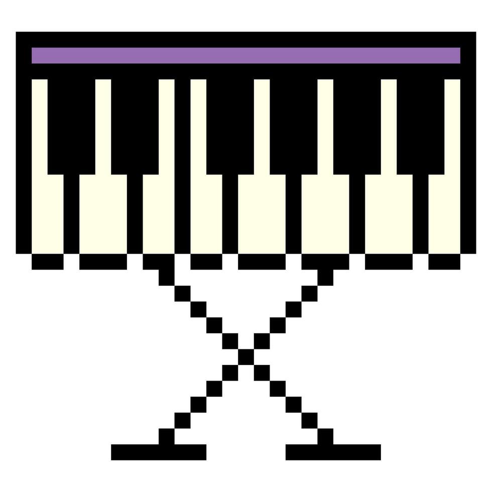 keyboard instrument piano with pixel art style vector