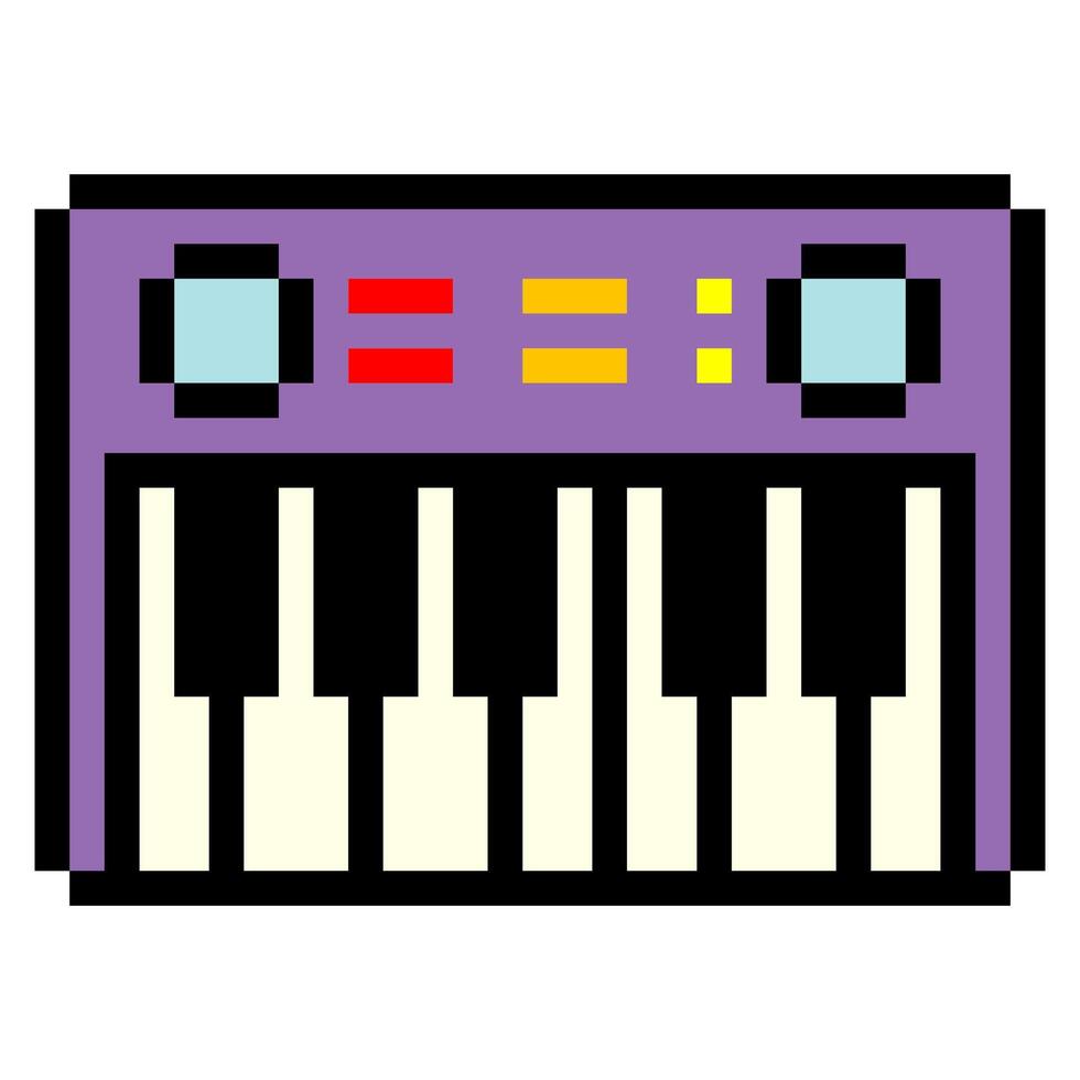 Piano in pixel art style vector