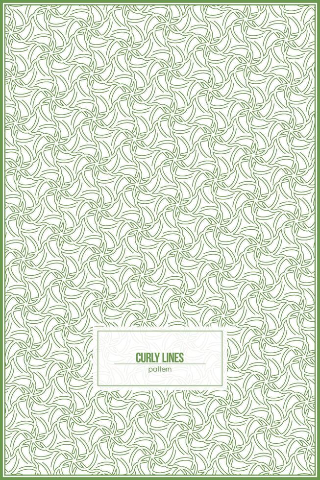 curly lines pattern with green dominant color vector
