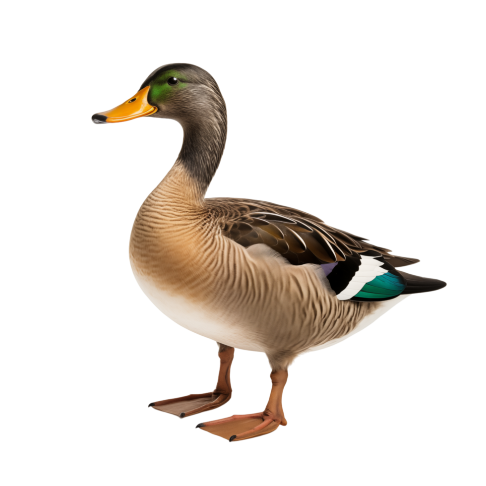 Standing mallard duck isolated on transparent background png