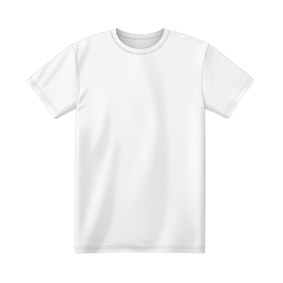 White T-shirt isolated on transparent background png