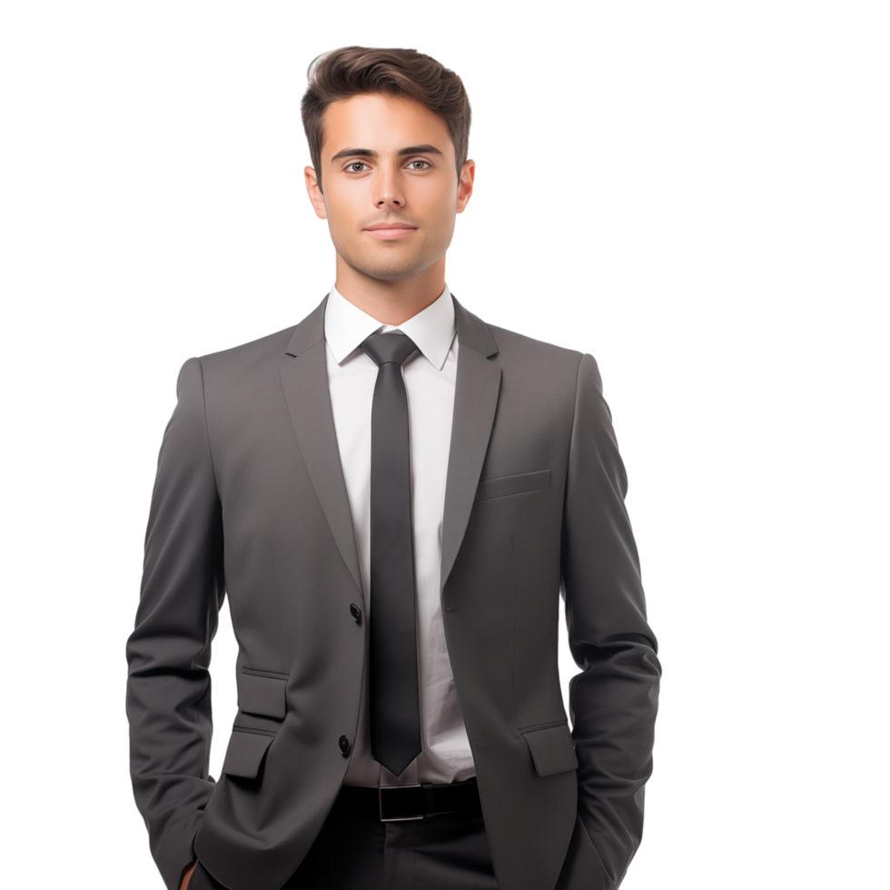 Young attractive business man isolated on transparent background png
