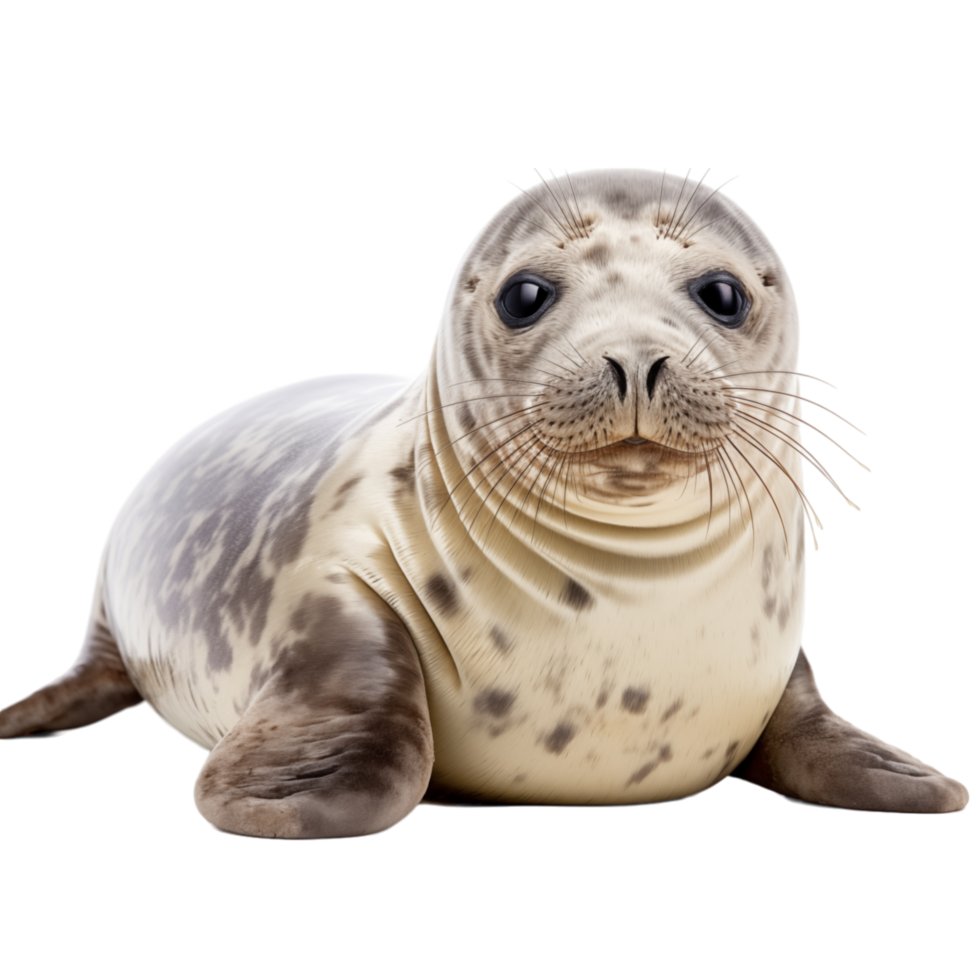 Common seal lying isolated on transparent background png
