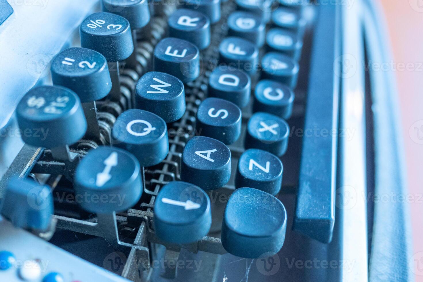 selective focus, detail of the keys of an antique typewriter photo