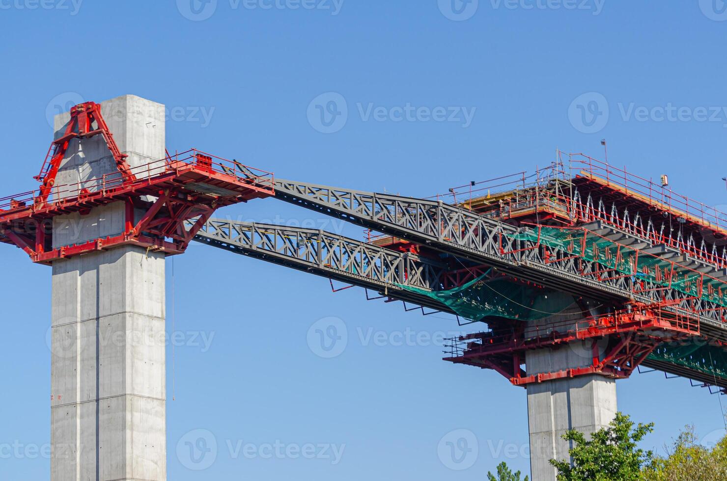 partial view of a bridge in construction, engineering concept photo