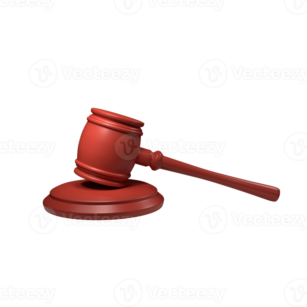 3d model of justice gavel png