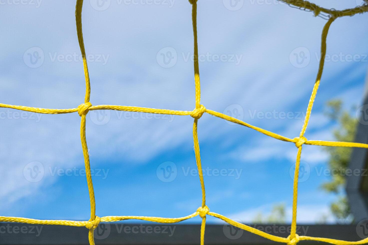 close-up view of the net of a soccer goal photo
