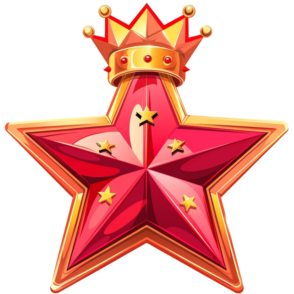 Red star with crown png