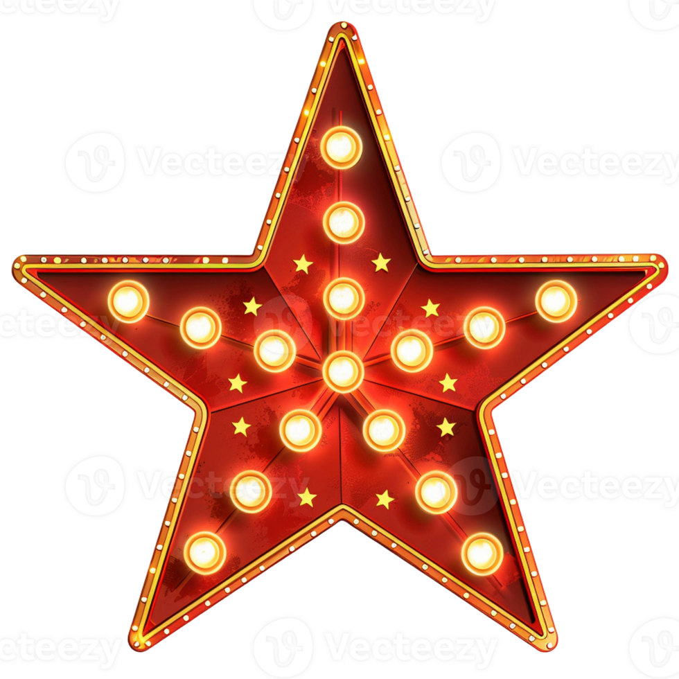 3d gold Star and glitter light effect decoration. png