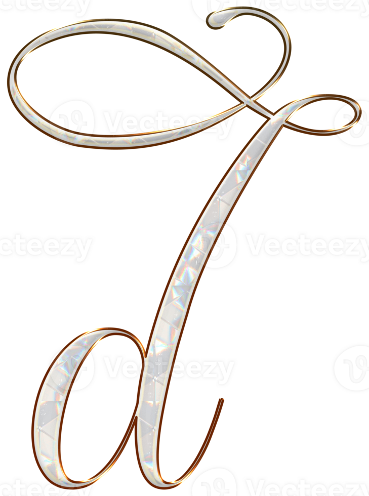 White holographic alphabet png