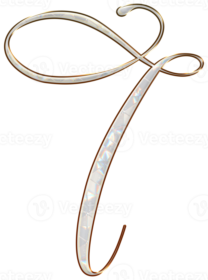 White holographic alphabet png