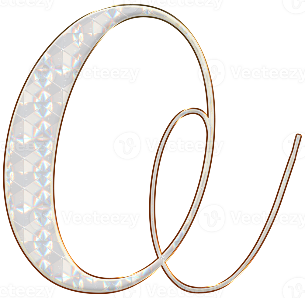 White holographic alphabet png