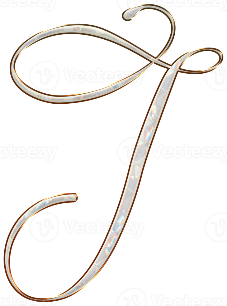 White holographic alphabet png