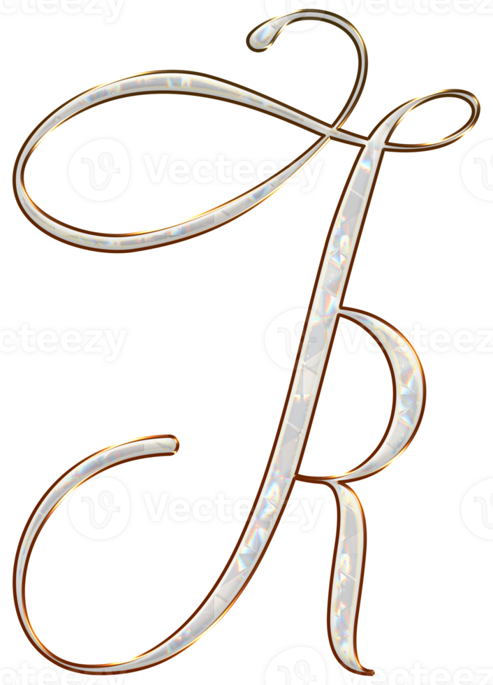 White holographic alphabet png